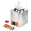 comVEVOR Electric Cheese Dispenser with Pump, 2.3 Qt Commercial Hot Fudge Warmer, Plastic Pump Dispenser