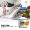 VEVOR 6 Pack Steam Table Pans 20.9 x 12.8 x 2.6 Inch Deep Steam Table Pan Full Size 8.5L Deep Food Container Stainless Steel Oven Tray Hotel Pans Anti