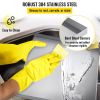 VEVOR 27 x 25 x 2.5 Inch Washing Machine Pan 304 Stainless Steel Washing Machine Drain Pan 18 GA Thickness Heavy Duty Compact Washer Drip Tray with Dr