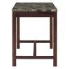 TREXM 5-Piece Modern Faux Marble Versatile Bar Table Set with Storage Drawers and Padded Stools