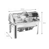 SOGA 2X 4.5L Dual Tray Stainless Steel Roll Top Chafing Dish Food Warmer