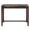 TREXM 5-Piece Modern Faux Marble Versatile Bar Table Set with Storage Drawers and Padded Stools