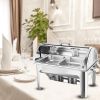 SOGA 4X 4.5L Dual Tray Stainless Steel Roll Top Chafing Dish Food Warmer